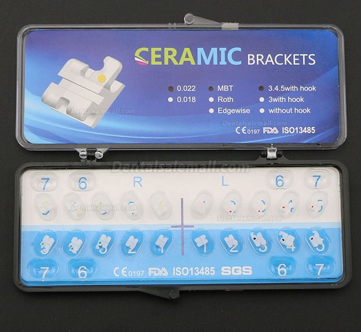 20Pcs/5Pack Dental Orthodontic Ceramic Bracket Braces MBT 022 345 Hooks